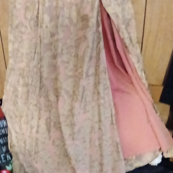 VENUS Gold and Pink Lace Dress - Picture 5 of 6